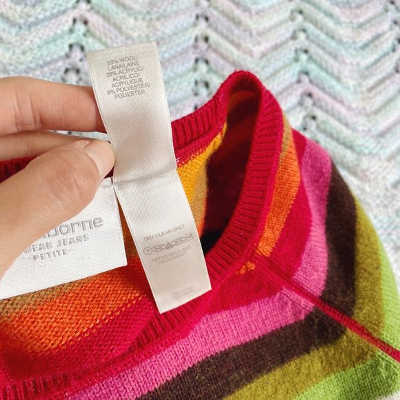 Liz Claiborne Rainbow Stripe Wool Blend Sweater (XS - S) - Picture 10 of 10